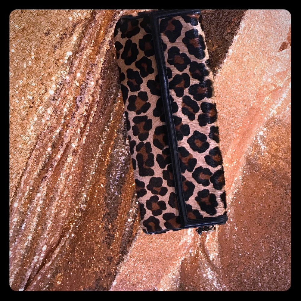 Leopard Style Calfskin Clutch Bag